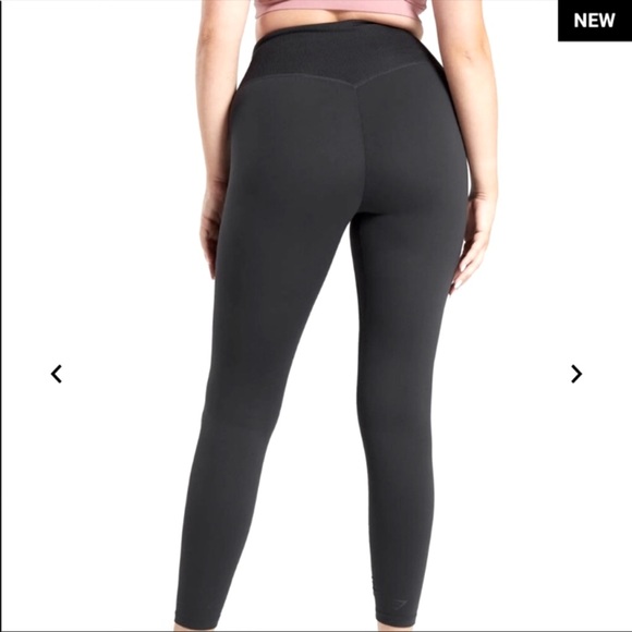 NWT Gymshark X Whitney Simmons Rib Waist Leggings - Black - Picture 2 of 6